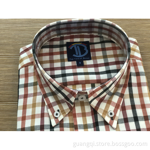 Male 100% cotton yarn dyed long sleeve shirt